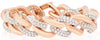EXTRA LARGE 12.22CT DIAMOND 18K ROSE GOLD 3D TWO ROW CUBAN CLASSIC LINK BRACELET