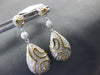 ESTATE .80CT DIAMOND 14KT TWO TONE GOLD TEAR DROP FILIGREE PAVE HANGING EARRINGS