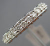ESTATE 1.0CT DIAMOND 14KT WHITE GOLD FILIGREE ETERNITY WEDDING ANNIVERSARY RING