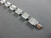 ESTATE 4.04CT ROUND & BAGUETTE DIAMOND 18KT WHITE GOLD 3D SQUARE TENNIS BRACELET