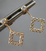 ESTATE .30CT DIAMOND 14KT ROSE GOLD 3D OPEN SQUARE CLASSIC HANGING EARRINGS