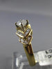 ESTATE .72CT ROUND DIAMOND 14KT TWO TONE GOLD 3D PYRAMID ENGAGEMENT RING #17820