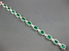 ESTATE LARGE 14.25CT DIAMOND & AAA EMERALD 18K WHITE GOLD SQUARE TENNIS BRACELET
