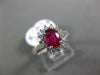 ESTATE 1.42CT DIAMOND & AAA RUBY 18KT WHITE GOLD 3D CLASSIC OVAL ENGAGEMENT RING