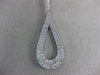 ESTATE LARGE 1.60CT DIAMOND 18K WHITE GOLD 3D CLASSIC TEAR DROP FLOATING PENDANT