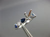 ESTATE .96CT DIAMOND & AAA SAPPHIRE 14K WHITE GOLD 3D SEMI MOUNT ENGAGEMENT RING
