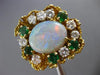 ESTATE EXTRA LARGE 8.80CT DIAMOND AAA OPAL & EMERALD 18K YELLOW GOLD 3D FUN RING