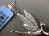 ESTATE LARGE .58CT DIAMOND 18KT WHITE GOLD 3D ANGEL FAIRY TINKER BELL PENDANT