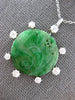 ANTIQUE LARGE 1.12CT DIAMOND & AAA JADE 18KT WHITE GOLD & PLATINUM BIRD PENDANT