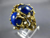 ANTIQUE EXTRA LARGE .36CT DIAMOND & AAA LAPIS 14K YELLOW GOLD 3D NUGGET FUN RING