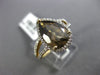 ESTATE 2.91CT DIAMOND & AAA SMOKY TOPAZ 14KT YELLOW GOLD HALO ENGAGEMENT RING