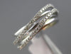 ESTATE .47CT DIAMOND 18KT WHITE GOLD 3D OPEN MULTI ROW CRISS CROSS LOVE RING