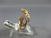 ESTATE WIDE .21CT DIAMOND 18K ROSE GOLD 3D FILIGREE LEAF ROSE FLOWER ETOILE RING