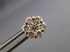 ESTATE 1.15CT DIAMOND 14K YELLOW GOLD CLASSIC FLOWER CLUSTER STUD EARRINGS 24554