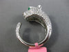 ESTATE LARGE 2.49CT DIAMOND & AAA EMERALD 18KT WHITE GOLD LONG HAPPY TIGER RING