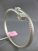 ESTATE LARGE .62CT DIAMOND 14K WHITE GOLD MESH WOVEN CRISS CROSS BANGLE BRACELET