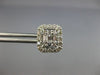 ESTATE LARGE 1CT DIAMOND 18KT WHITE GOLD 3D SQUARE CLUSTER OCTAGON STUD EARRINGS