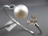 ESTATE .52CT DIAMOND AAA SAPPHIRE & SOUTH SEA PEARL 18KT WHITE GOLD 3D BRACELET