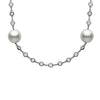 ESTATE WHITE TOPAZ & SOUTH SEA PEARL 14K BLACK GOLD BY THE YARD TIN CUP NECKLACE