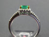 ESTATE .91CT DIAMOND & AAA EMERALD 18KT 2 TONE GOLD SQUARE HALO ENGAGEMENT RING
