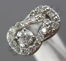 ESTATE .55CT ROUND DIAMOND 14KT WHITE GOLD 3D OPEN LOVE KNOT SOLITAIRE FUN RING