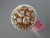 ESTATE WIDE 2.0CT MULTI COLOR DIAMOND 18KT WHITE & ROSE GOLD 3D ANNIVERSARY RING