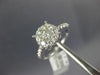 ESTATE LARGE .96CT DIAMOND 14K WHITE GOLD SOLITAIRE CLUSTER HALO ENGAGEMENT RING
