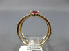 ESTATE LARGE 1.25CT ROUND DIAMOND & AAA OVAL CUT RUBY 14KT ROSE GOLD 3D FUN RING
