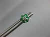 ESTATE .45CT DIAMOND & AAA EMERALD 14KT WHITE GOLD CLASSIC FLOWER STUD EARRINGS