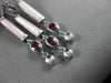 LARGE 1.60CT DIAMOND & GARNET & MOTHER OF PEARL 14KT WHITE GOLD HANGING EARRINGS