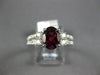 ESTATE 2.21CT DIAMOND & AAA RHODOLITE 14KT WHITE GOLD 3D OVAL ENGAGEMENT RING