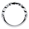 ESTATE .35CT DIAMOND 18K WHITE GOLD ROUND & MARQUISE MILGRAIN STACKABLE FUN RING