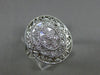 ESTATE LARGE .26CT DIAMOND 14K WHITE GOLD 3D ROPE OPEN FILIGREE OVAL FLOWER RING