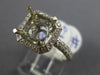 ESTATE LARGE 1.0CT DIAMOND 14K WHITE GOLD SQUARE HALO SEMI MOUNT ENGAGEMENT RING