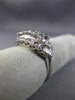 ANTIQUE WIDE .50CT DIAMOND PLATINUM 3D FILIGREE WEDDING ANNIVERSARY RING #26220