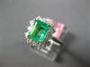 ESTATE WIDE 1.82CT DIAMOND & AAA EMERALD 18KT TWO TONE GOLD HALO ENGAGEMENT RING