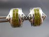 ESTATE 1.19CT WHITE & INTENSE FANCY YELLOW DIAMOND 14KT WHITE GOLD STUD EARRINGS
