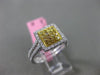 ESTATE .57CT WHITE & YELLOW DIAMOND 18KT TWO TONE GOLD SQUARE HALO PROMISE RING
