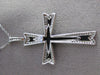 ESTATE LARGE .66CT DIAMOND 18KT WHITE GOLD ENAMEL FLOATING CROSS PENDANT #24564