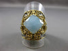 ANTIQUE 5.40CT SAPPHIRE & BLUE AGATE 18KT BLACK & YELLOW GOLD 3D FILIGREE RING