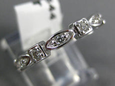 ANTIQUE .25CT ROUND DIAMOND 14K WHITE GOLD MARQUISE SQUARE ETERNITY RING #18544