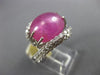 ESTATE EXTRA LARGE 15.0CT DIAMOND & AAA STAR RUBY 18KT WHITE GOLD 3D LOVE RING