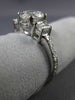 ESTATE GIA 1.66CT DIAMOND 14KT WHITE GOLD 3D OVAL 3 STONE ENGAGEMENT RING #20255