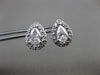 ESTATE .85CT DIAMOND 14KT WHITE GOLD 3D PEAR SHAPE CLASSIC HALO STUD EARRINGS