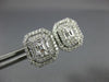 ESTATE LARGE 1.25CT DIAMOND 18KT WHITE GOLD CLUSTER SQUARE OCTAGON STUD EARRINGS