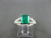 ESTATE 1.33CT DIAMOND & AAA EMERALD 14K WHITE GOLD LUCIDA ENGAGEMENT RING #22247