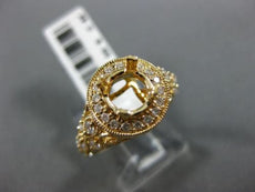 WIDE .55CT DIAMOND 14KT YELLOW GOLD 3D HALO 4 PRONG SEMI MOUNT ENGAGEMENT RING