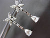 ANTIQUE 1.84CT MULTI SHAPE DIAMOND 18KT WHITE GOLD 3D FLOWER DROP EARRINGS