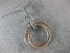 ESTATE 1.0CT DIAMOND 14KT TRI COLOR GOLD 3D CIRCLE OF LIFE OVERLAPPING PENDANT