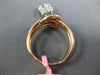 ESTATE WIDE .94CT DIAMOND 18KT WHITE & ROSE GOLD 3D LOVE KNOT LOCK FLOATING RING